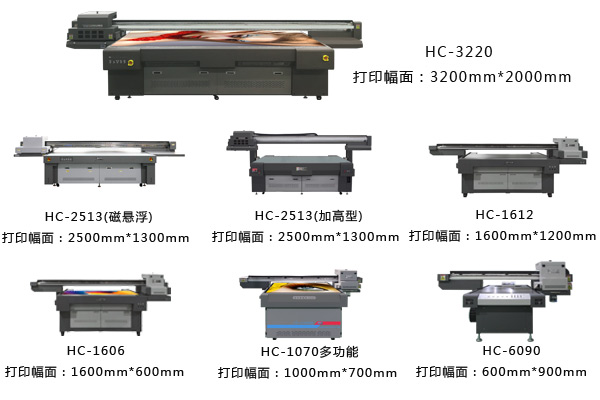 uv打印機(jī)常見尺寸型號(hào)大全